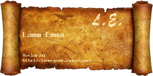 Lamm Emma névjegykártya